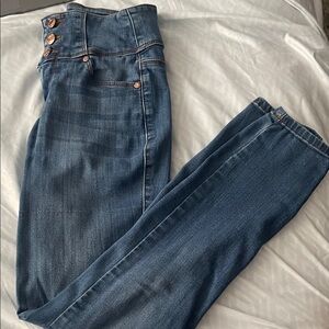 Stylish High Rise Blue Jeans stretchy